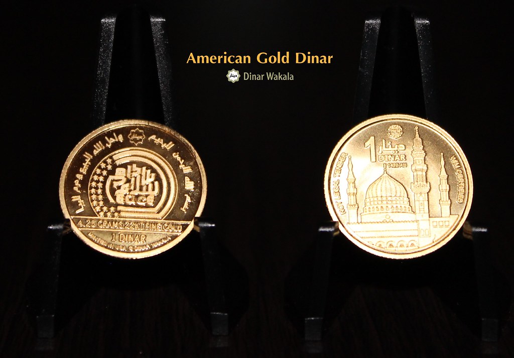 American Gold Dinars on coin stands